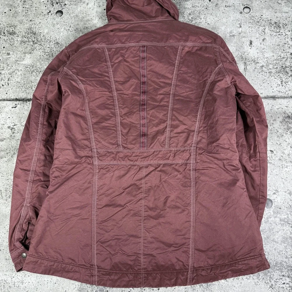 Kuhl Projekt Jacket Womens Large Maroon Hooded Quilted Lined Outdoor Coat Casual - Picture 7 of 8